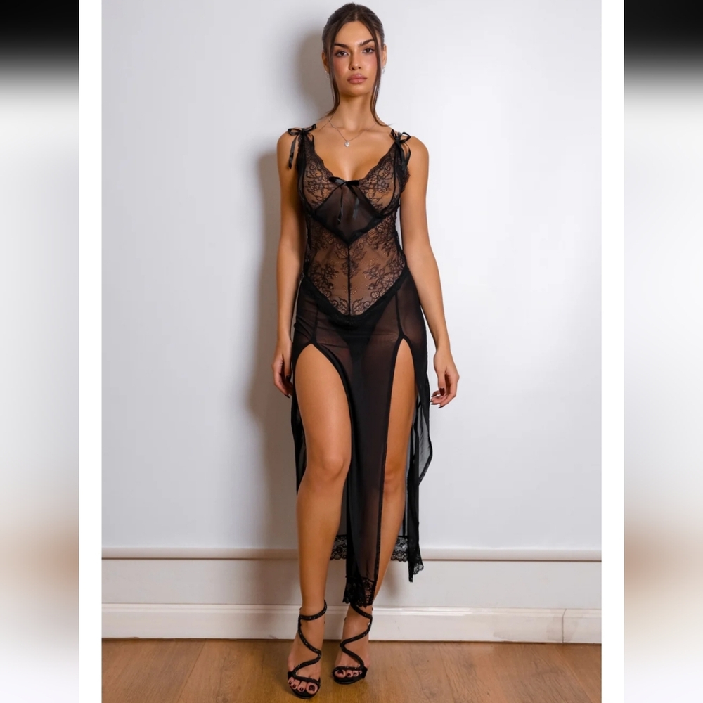 Fascinating Nights Lyonell Lingerie Dress - Black